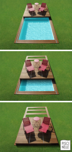 Couverture de piscine et terrasse coulissante pour l'hivernage